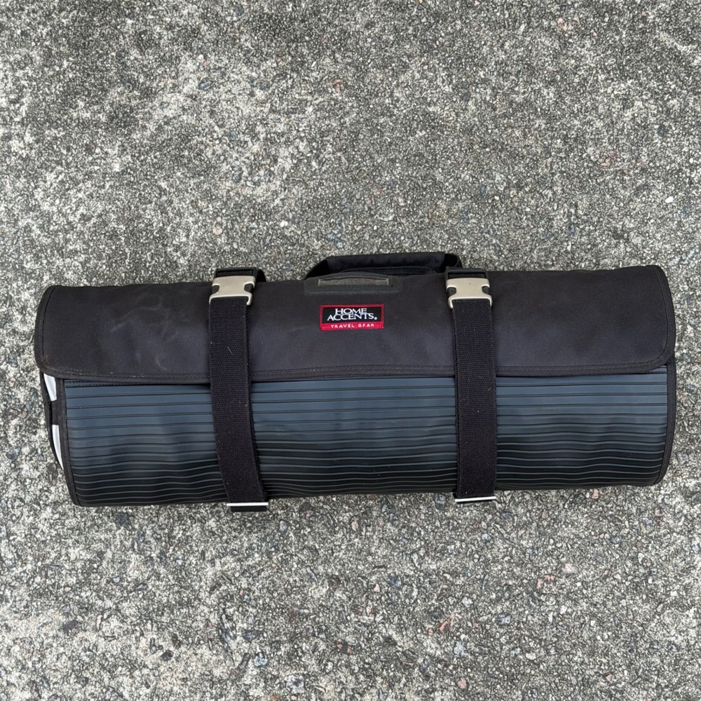 Home‎ Accents Travel Gear Roll Up Garment Bag Black Canvas Hanging Suit Carrier